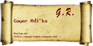Gayer Réka névjegykártya